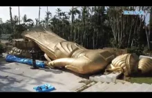 40-tonowy gigantyczny posąg bodhisattwy przewraca się z powodu burzy