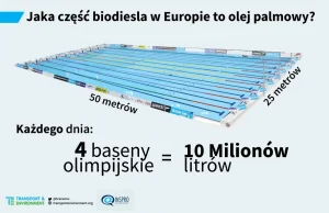 Wyciekły dane o zużyciu oleju palmowego w Unii. W 2014r. 45% spaliły pojazdy!