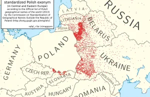 Mapa polskich egzonimów w Europie Środkowo-Wschodniej
