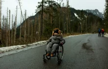 Morskie Oko zimą. Arek ,lat 5 i wyprawa na wózku.