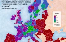 [MAPA] Jakie regiony Europy składają najczęściej wnioski patentowe?