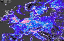 Widoczność gwiazd w poszczególnych rejonach Europy