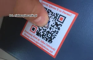 » * Złośliwa nalepka na bankomacie z kodem QR