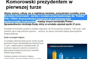 Sondaże udostępniane przez największe portale informacyjne w Polsce.