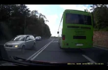 Szeryf lewego pasa + zarysowanie zderzaka przez kierowce autobusu PKS...