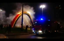 Pożar tęczy na pl. Zbawiciela w Warszawie