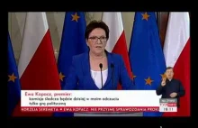 Ewa Kopacz ogłasza dymisje konferencja