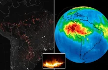 NASA pokazują, że pożary Amazonii rozświetlają nocne niebo w całej Ameryce Połud