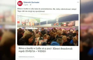 Bitwa o kurtki w Lidlu.Tłumy demolowały sklepy."Wyglądali jakby walczyli o życie