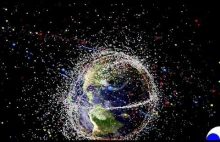 Symulacja ukazująca "śmieci" na orbicie Ziemi.