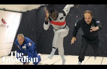Usain Bolt floats to victory in zero-gravity