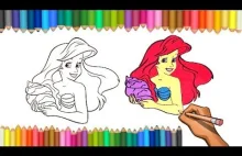 How to Draw and Color Ariel Princess | Drawing Disney Makeup Tutorial |...