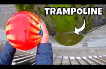 Kula do kregli zrzucona na trampoline z tamy(165m)