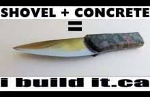 Nóż z betonu i łopaty
