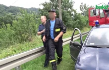 Pijany strażak OSP wjechał wozem gaśniczym w samochód osobowy