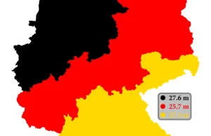 Niemcy podzielone na trzy równe części pod względem populacji