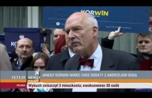 Janusz Korwin-Mikke rzuca wyzwanie do debaty Andrzejowi Dudzie