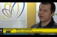 M. Tankieluk - niewidomy student Wydziału Informatyki i Zarządzania PWr