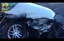 Koszmarny wypadek na autostradzie w Kalifornii - CUD