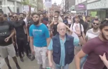 Zamieszki w Worcester w Anglii w czasie protestu przeciwko budowie Meczetu.