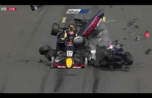 Wypadek na stracie wyścigu Formuły 3 na torze w Norisring