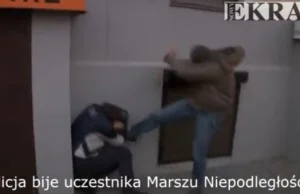 Jest wyrok dla policjanta, który brutalnie skopał uczestnika MN 2011.