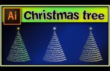 Christmas tree abstract light - Amazing Adobe Illustrator tutorial