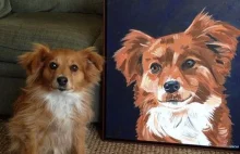 Adorable Animals Posing With Portraits of Themselves