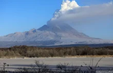 Trwa duża erupcja wulkaniczna na Kamczatce. Słup popiołu sięga już niemal...