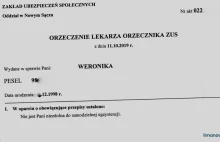 Według ZUS Weronika nie jest niezdolna do samodzielnej egzystencji...