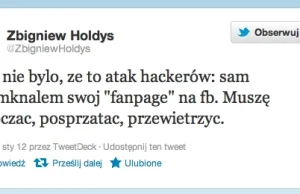 Hołdys zniknął z Facebooka!