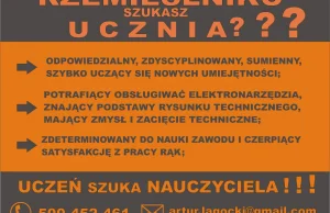 "Rzemieślniku szukasz ucznia? Uczeń szuka nauczyciela!" Czy to możliwe?