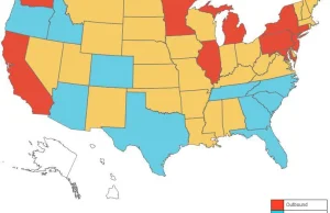 Migracje w USA: ucieczka z zadłużonych, wysoko opodatkowanych stanów liberalnych