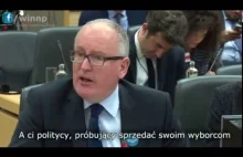 Timmermans - Europa musi przyjąć imigrantów albo koniec pokoju (2015)