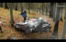 Potężny wypadek na 49 Rajdzie Dolnośląskim- Jurecki / Trela - Opel Astra