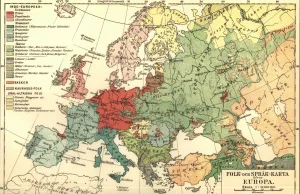 Ludy i języki Europy- szwedzka mapa z 1907r.