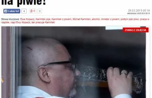 Minister Kamiński o godz. 13. pojechał limuzyną na piwo