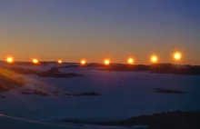 Zachód Słońca na Antarktydzie w dniu przesilenia letniego