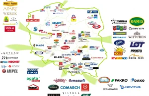 Mapa około 200 "w miarę" polskich firm, marek oraz przedsiębiorstw.