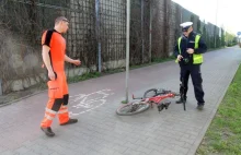 Czołówka rowerzystów, bo na ścieżce byli piesi. Mandatem ukarany rowerzysta