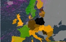 Energetyczna mapa Europy: Polska czarna, Niemcy brązowe