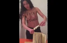 Zamachy we Francji 09 01 2015 - Femen wreszcie pali koran a nie biblie