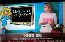 Kolejne zadanie matematyczne na tv4