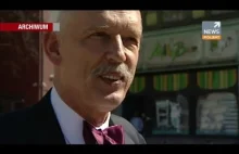 Janusz Korwin-Mikke o spoliczkowaniu Michała Boniego (11.07.2014 Polsat News)