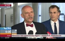 Janusz Korwin-Mikke wyzywa A. Dudę na debatę (15.04.2015 Polsat News)