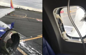 Kobieta wyssana z samolotu. Uszkodzony silnik rozbił okno