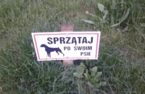 Tabliczki typu „Nie wysrywaj psa” zniszczone w ciągu 24h. To jest Polska!