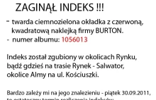 Zaginął INDEKS - Kraków !