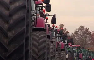 Niemieccy rolnicy jadą ciągnikami na Berlin