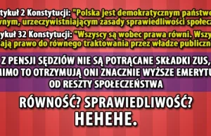 Sędziowie nie płacą składek ZUS, a pobierają emerytury znacznie wyższe od...